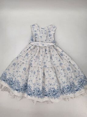 Daisy Kingdom Vintage Girls Style #70 Prairie Floral Full Skirt Dress Size 4